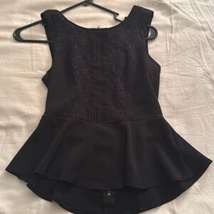black peplum top